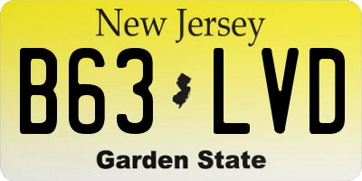 NJ license plate B63LVD