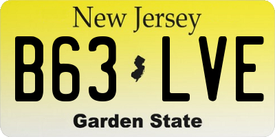 NJ license plate B63LVE