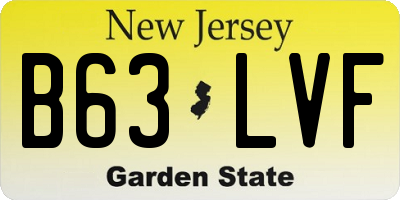 NJ license plate B63LVF