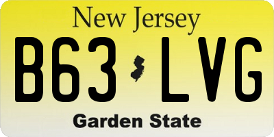 NJ license plate B63LVG
