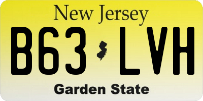 NJ license plate B63LVH
