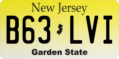 NJ license plate B63LVI