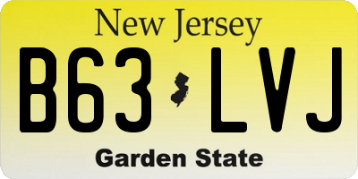 NJ license plate B63LVJ