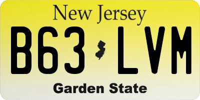 NJ license plate B63LVM