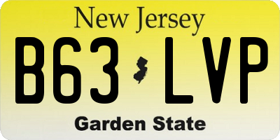 NJ license plate B63LVP