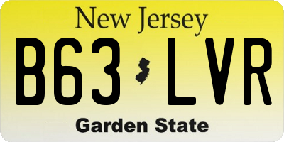 NJ license plate B63LVR