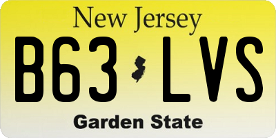 NJ license plate B63LVS