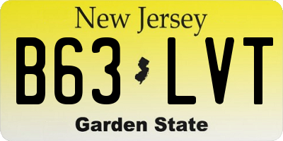 NJ license plate B63LVT