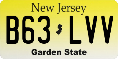 NJ license plate B63LVV
