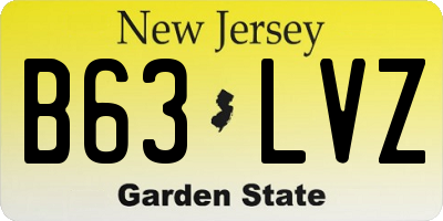 NJ license plate B63LVZ