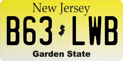 NJ license plate B63LWB