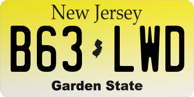 NJ license plate B63LWD