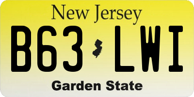 NJ license plate B63LWI