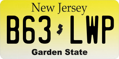 NJ license plate B63LWP