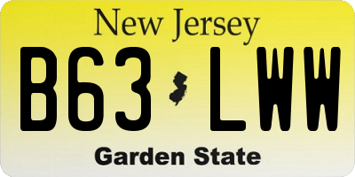 NJ license plate B63LWW