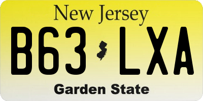 NJ license plate B63LXA