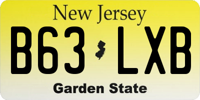 NJ license plate B63LXB