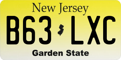 NJ license plate B63LXC