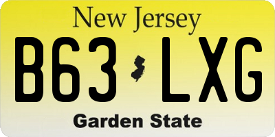 NJ license plate B63LXG