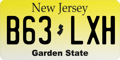 NJ license plate B63LXH