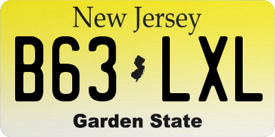 NJ license plate B63LXL