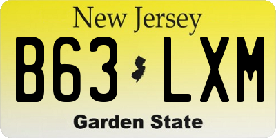 NJ license plate B63LXM