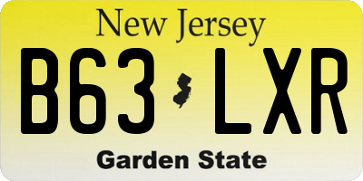 NJ license plate B63LXR