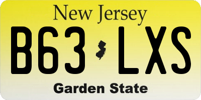 NJ license plate B63LXS