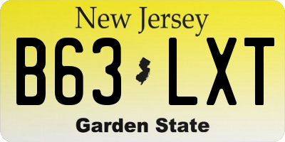 NJ license plate B63LXT