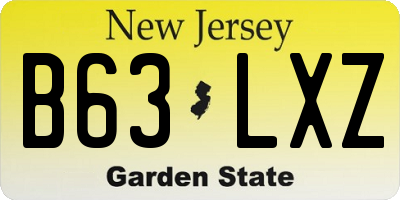 NJ license plate B63LXZ