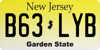 NJ license plate B63LYB