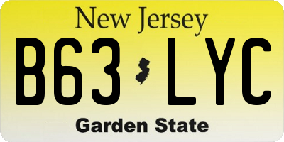 NJ license plate B63LYC