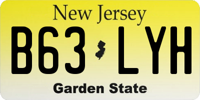 NJ license plate B63LYH