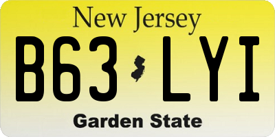 NJ license plate B63LYI