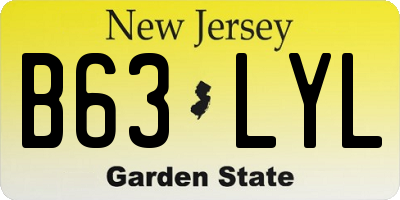 NJ license plate B63LYL