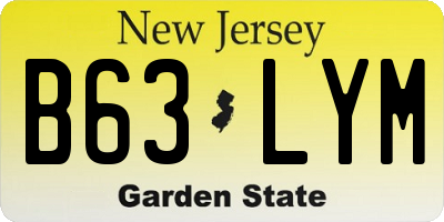NJ license plate B63LYM