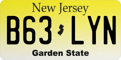 NJ license plate B63LYN