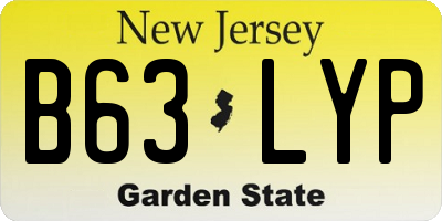 NJ license plate B63LYP