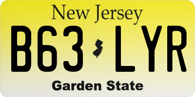 NJ license plate B63LYR