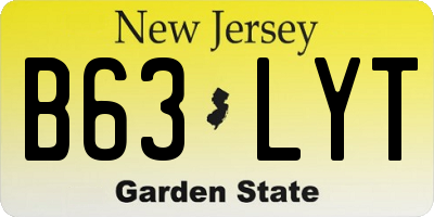 NJ license plate B63LYT