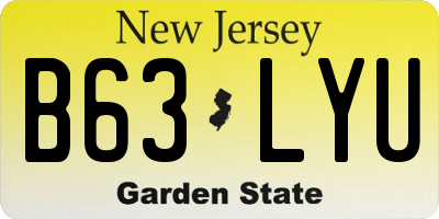 NJ license plate B63LYU