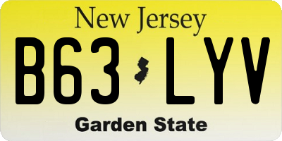 NJ license plate B63LYV