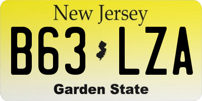 NJ license plate B63LZA