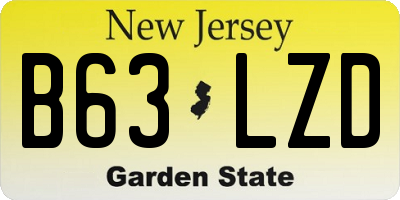NJ license plate B63LZD