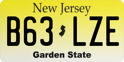 NJ license plate B63LZE