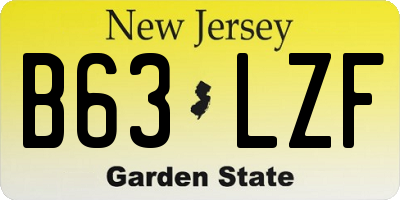 NJ license plate B63LZF