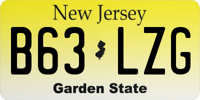 NJ license plate B63LZG