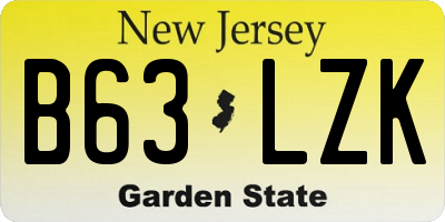 NJ license plate B63LZK