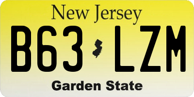 NJ license plate B63LZM