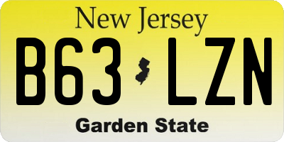 NJ license plate B63LZN